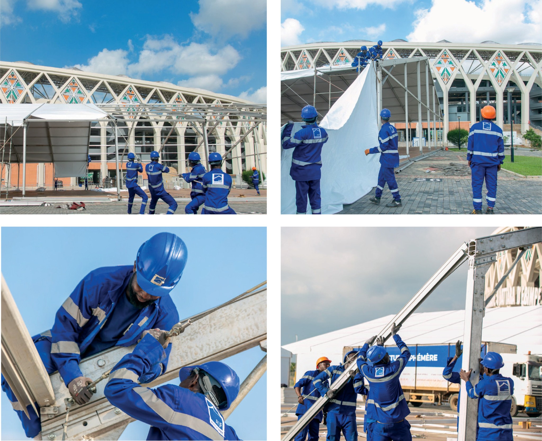 Ayuf Holding Côte d’Ivoire – expert en bâtiments modulaires, structures temporaires et solutions événementielles. Des solutions clés en main : location de tentes, location de chapiteaux, location de stands modulaires, location de mobiliers et matériels événementiels pour des opérations d’envergure nationale.